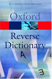 Cover of: The Oxford reverse dictionary by Edmonds, David