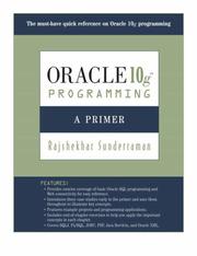Cover of: Oracle 10g Programming by Rajshekhar Sunderraman