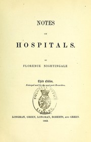Cover of: Notes on hospitals by Florence Nightingale