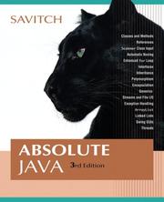 Cover of: Absolute Java (3rd Edition)