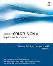 Cover of: Adobe ColdFusion 8 Web Application Construction Kit, Volume 2: Application Development