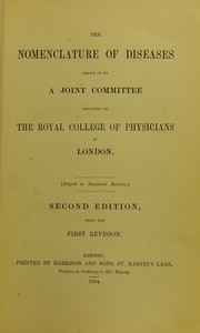 Cover of: The nomenclature of diseases by Royal College of Physicians of London