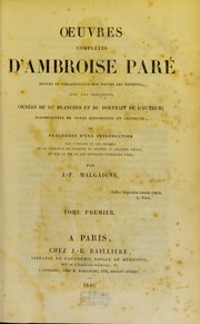 Cover of: Œuvres complètes d'Ambroise Paré by Ambroise Paré