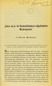 Cover of: "Ueber ein in der Darmschleimhaut aufgefundenes Muskelsystem" by Ernst Wilhelm von Brücke