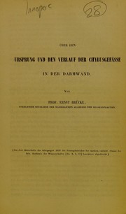 Cover of: Über den Ursprung und den Verlauf der Chylusgefässe in der Darmwand