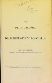 Cover of: Über die Chylusgefässe und die Fortbewegung des Chylus
