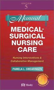 Cover of: Manual of Medical-Surgical Nursing Care by Pamela L. Swearingen