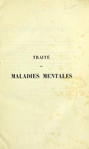 Cover of: Traité des maladies mentale