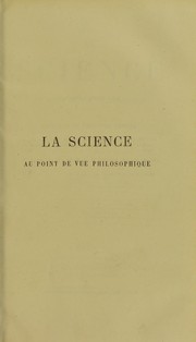 Cover of: La science au point de vue philosophique