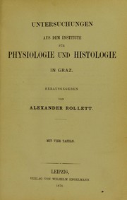 Cover of: Untersuchungen aus dem Institute fur Physiologie und Histologie in Graz