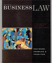 Cover of: Business law: principles and cases in the legal environment
