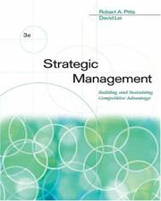 Cover of: Strategic Management by Robert A. Pitts, David Lei