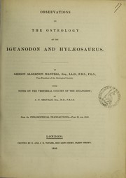 Cover of: Observations on the osteology of the iguanodon and hylaeosaurus by Gideon Algernon Mantell