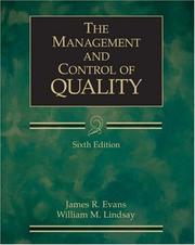 Cover of: The Management and Control of Quality