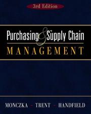 Cover of: Purchasing and Supply Chain by Robert M. Monczka, Robert J. Trent, Robert B. Handfield