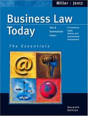 Cover of: Business Law Today by Roger LeRoy Miller, Gaylord A. Jentz