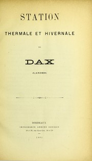 Cover of: Station thermale et hivernale de Dax (Landes)