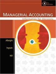 Cover of: Managerial Accounting: Information for Decisions (with CD-ROM)