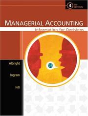 Cover of: Managerial accounting: information for decisions