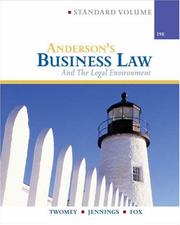 Anderson's business law and the legal environment by David P. Twomey