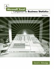 Cover of: A Microsoft  Excel Companion for Business Statistics