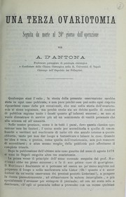 Una terza ovariotomia by Antonino d' Antona