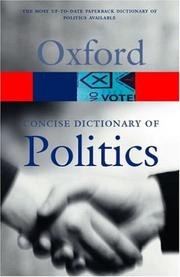 Cover of: The concise Oxford dictionary of politics. by 