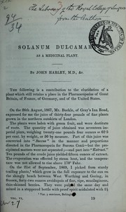 Cover of: Solanum dulcamara as a medicinal plant