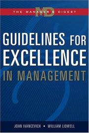 Cover of: Guidelines for Excellence in Management: The Manager's Digest