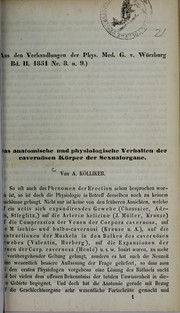 Cover of: Das anatomische und physiologische Verhalten der cavernösen Körper der Sexualorgane by Albert Kölliker