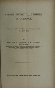 Cover of: Chronic interstitial nephritis in childhood by Leonard George Guthrie