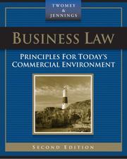 Cover of: Business Law: Principles for Today's Commercial Environment