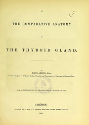 Cover of: On the comparative anatomy of the thyroid gland
