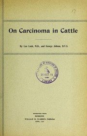 Cover of: On carcinoma in cattle