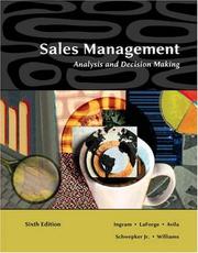 Cover of: Sales management: analysis and decision making