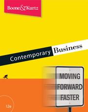Cover of: Contemporary Business (with Audio CD-ROM) by Louis E. Boone, David L. Kurtz