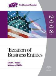Cover of: West Federal Taxation 2008: Taxation of Business Entities, Professional Edition (West Federal Taxation Business Entities)