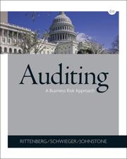 Cover of: Auditing by Larry E. Rittenberg, Bradley J. Schwieger, Karla Johnstone