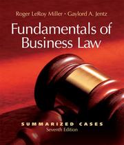 Cover of: Fundamentals of Business Law Summarized Cases (with Online Legal Research Guide)