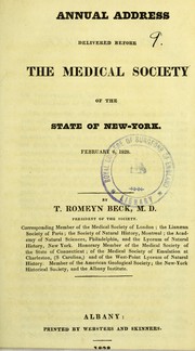 Cover of: Annual address delivered before the Medical Society of the State of New-York, February 6, 1828