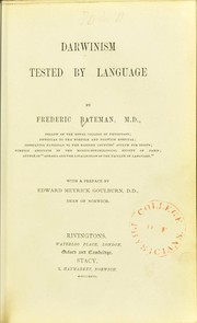 Cover of: Darwinism tested by language