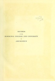 Cover of: Fasti Academiae Mariscallanae Aberdonensis: selections from the records of the Marischal College and University, MDXCIII-MDCCCLX [1593-1860]