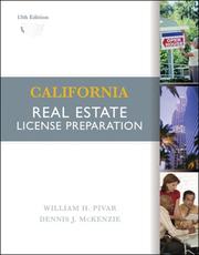 Cover of: California Real Estate License Preparation by William H. Pivar, Dennis J. McKenzie