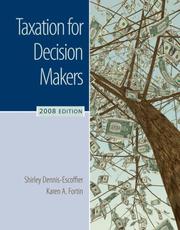 Cover of: Taxation for Decision Makers, 2008 Edition