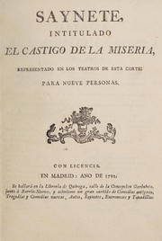 Cover of: Saynete intitulado El castigo de la miseria