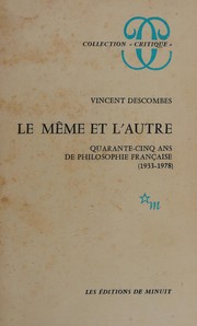 Cover of: Le Même et l'autre by Vincent Descombes