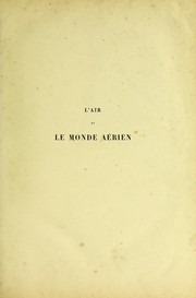 Cover of: L'air et le monde aérien