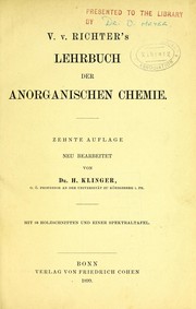Cover of: V. v. Richter's Lehrbuch der anorganischen Chemie by Victor von Richter