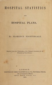 Cover of: Hospital statistics and hospital plans