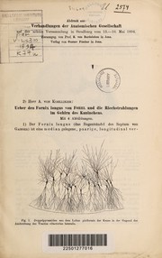 Cover of: Über den fornix longus von Forel und die Riechstrahlungen im Gehirn des Kaninchens